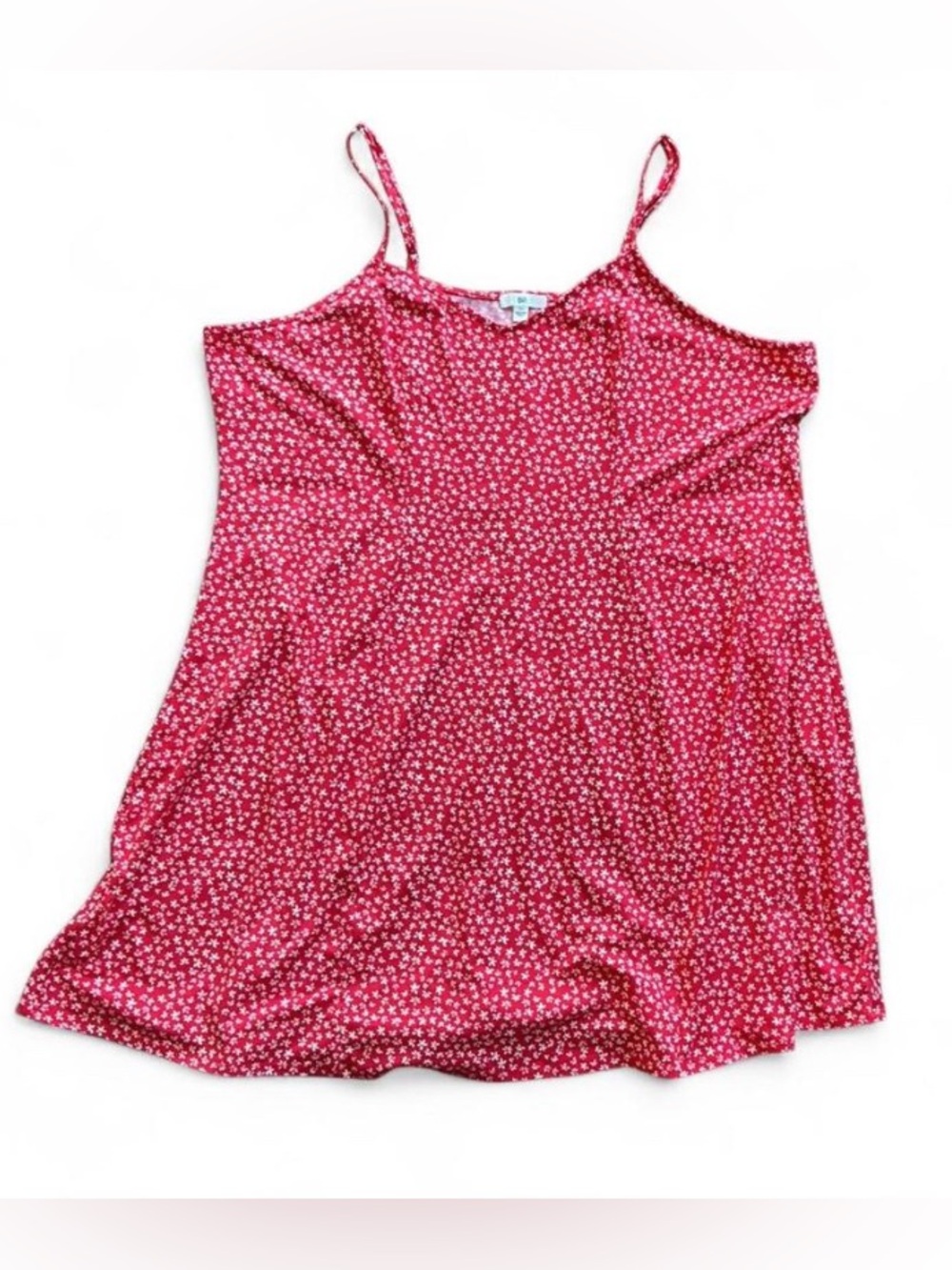 Cottagecore Red and White Ditsy Floral Mini Sundress